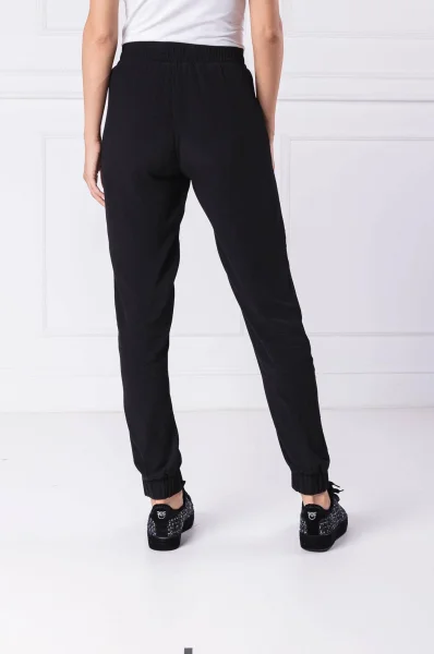 Kalhoty DIARIO | Regular Fit |s příměsí hedvábí Pinko černá